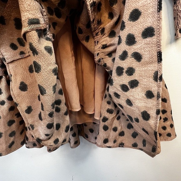 La Vie Rebecca Taylor Long Sleeve Cherise Mini Dress. Size M Brown Black - Picture 16 of 16